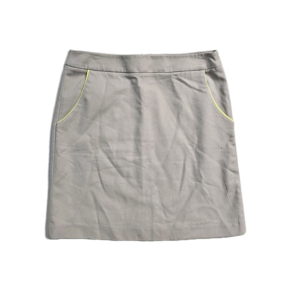 Cynthia Rowley Women's Skirt Beige 4 Cotton Zip Up